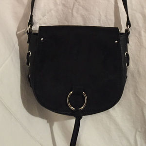 Black leather shoulder bag